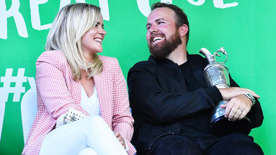 Shane Lowry, pictured here with wife Wendy after winning the British Open in 2019.