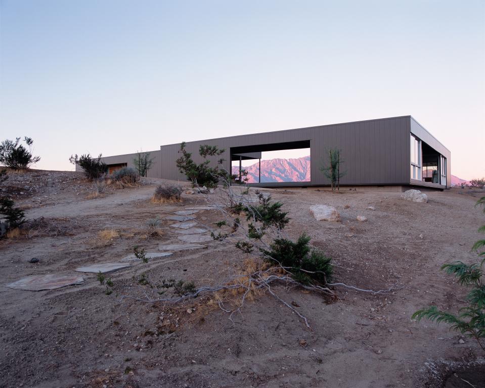 In Desert Hot Springs, California, this prefabricated house is wide open to the landscape.