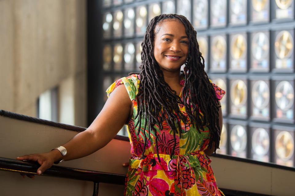 Miko Marks visits the Country Music Hall of Fame and Museum, Friday, June 10, 2022 during the CMA Fest in Nashville.