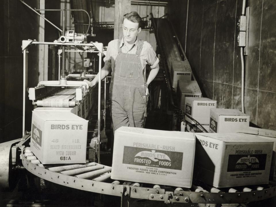 A Birds Eye frozen food conveyer belt