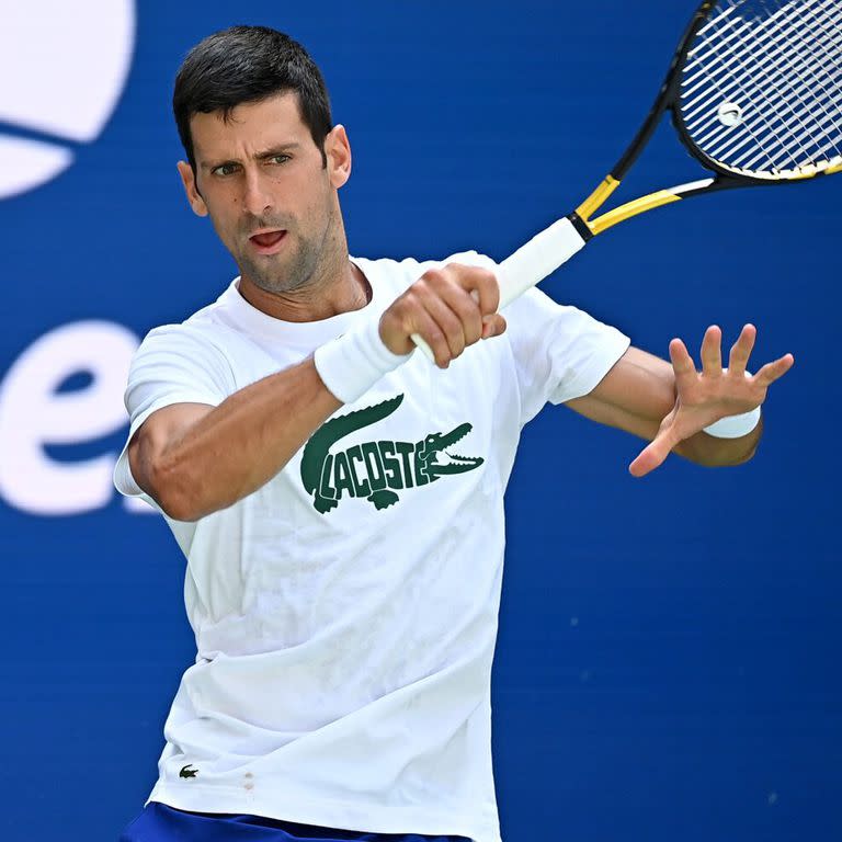 Novak Djokovic entrena para el US open