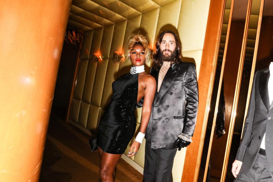 Janelle Monáe and Jared Leto attend a 2023 Met Gala after party.