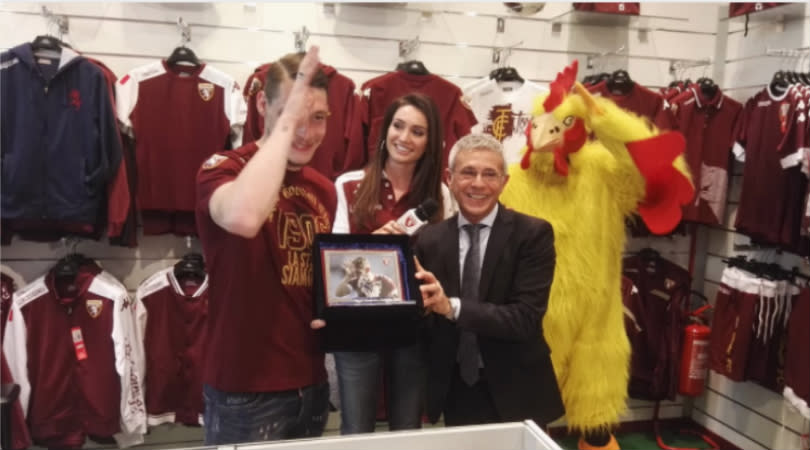 The Italian forward has been awarded with a rooster for his fine efforts a Torino