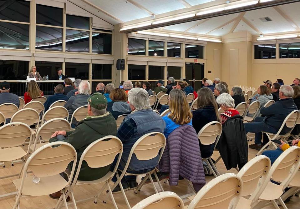 Community members gathered to listen to candidates for the District 5 San Luis Obispo County Board of Supervisors race at the Atascadero Pavilion on the Lake on Wednesday, Feb. 7, 2023. Stephanie Zappelli