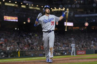 Los Angeles Dodgers' Cody Bellinger reacts after striking out against the San Francisco Giants during the seventh inning of a baseball game in San Francisco, Tuesday, July 27, 2021. (AP Photo/Jeff Chiu)