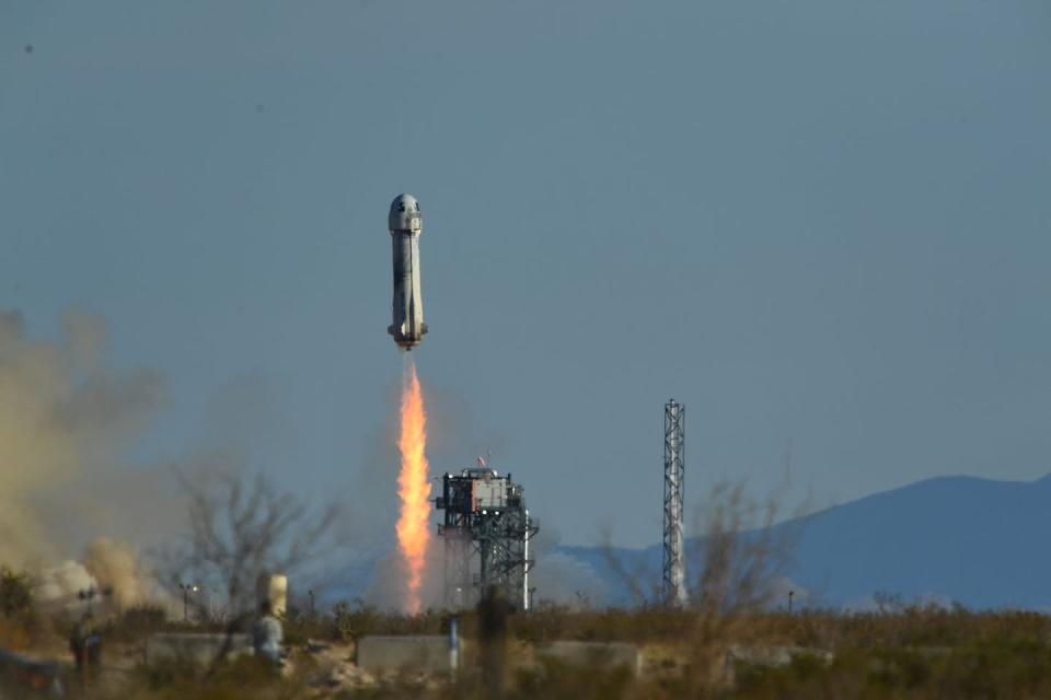 Space companies like Jeff Bezos’ Blue Origin have been taking tourists to the edge of space. <a href="https://www.gettyimages.com/detail/news-photo/blue-origin-new-shepard-rocket-launches-from-launch-site-news-photo/1239642821?adppopup=true" rel="nofollow noopener" target="_blank" data-ylk="slk:Patrick T. Fallon/AFP via Getty Images;elm:context_link;itc:0;sec:content-canvas" class="link ">Patrick T. Fallon/AFP via Getty Images</a>