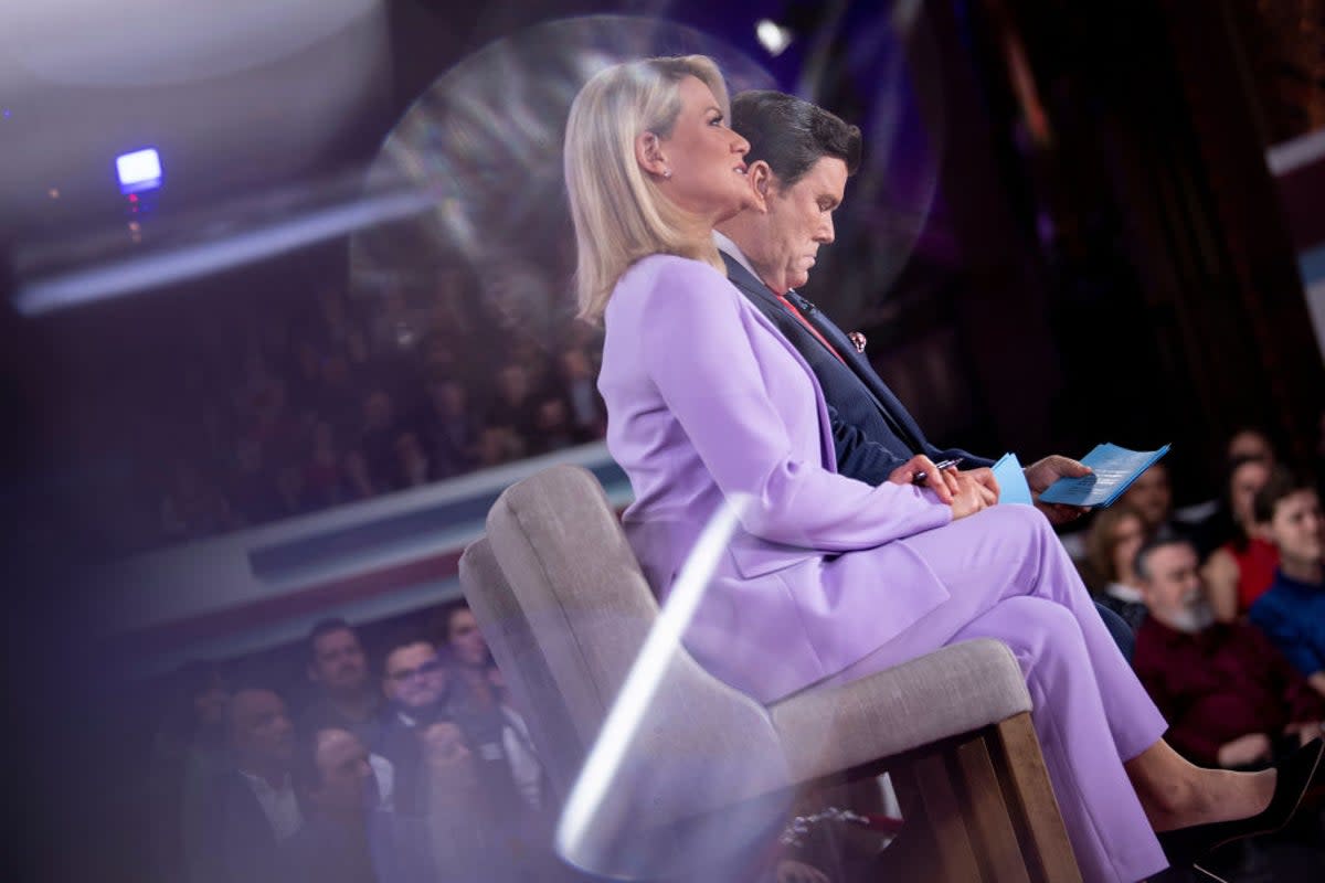 Martha MacCallum and Bret Baier will host the first 2024 Republican debate (AFP via Getty Images)