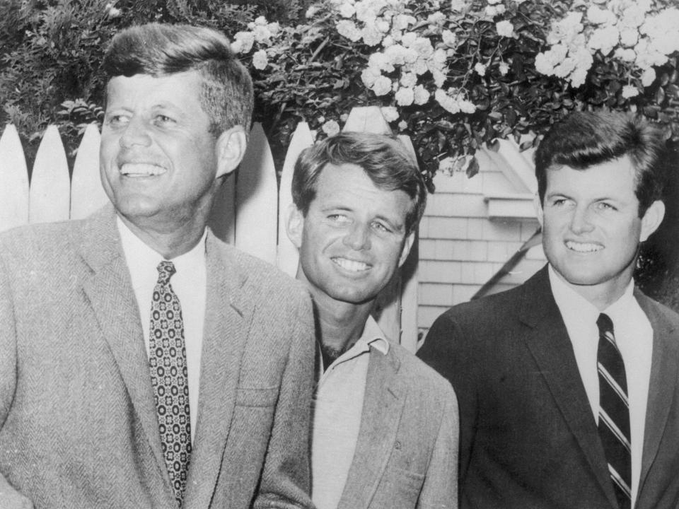 Brothers John, Robert, and Edward Kennedy pose for a photograph in 1960.