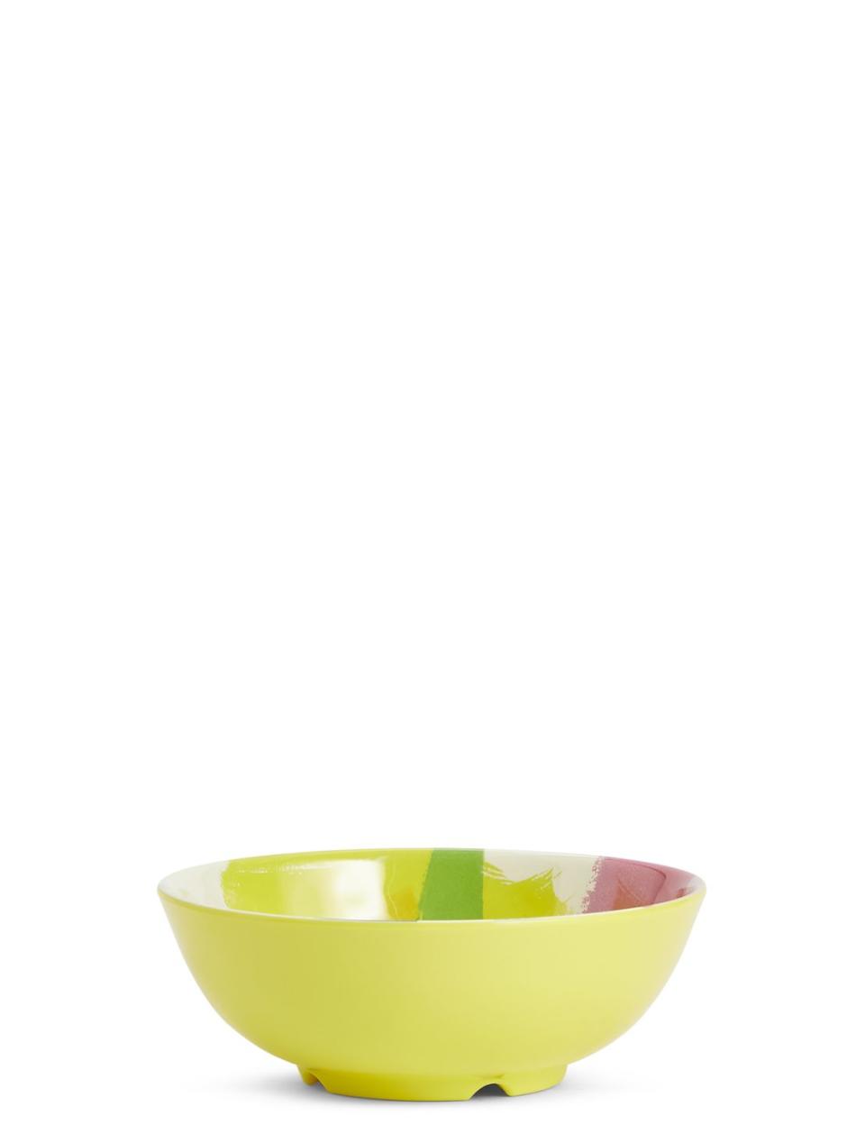 <p><a class="link " href="https://go.redirectingat.com?id=127X1599956&url=https%3A%2F%2Fwww.marksandspencer.com%2Fbrushstrokes-small-bowl%2Fp%2Fp60219540&sref=https%3A%2F%2Fwww.housebeautiful.com%2Fuk%2Flifestyle%2Fshopping%2Fg27886010%2Flove-island-flamingo-glasses-marks-spencer%2F" rel="nofollow noopener" target="_blank" data-ylk="slk:BUY NOW;elm:context_link;itc:0;sec:content-canvas">BUY NOW</a></p><p>We love this multi-coloured bowl for serving up salads, snacks and delicious treats. A must-have for a summer garden party. </p>