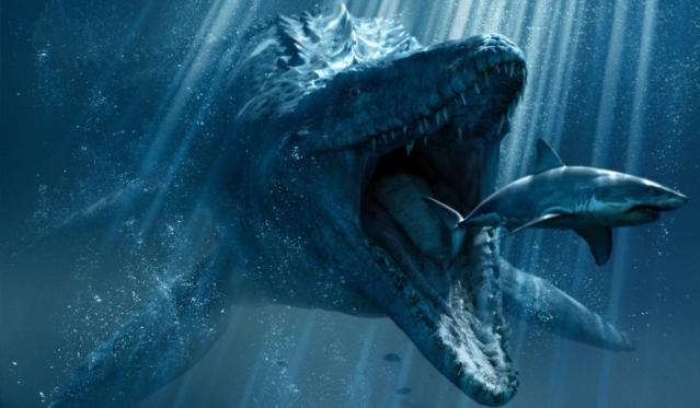 A Mosasaurus hunts its prey in Jurassic World - Credit: Universal Pictures