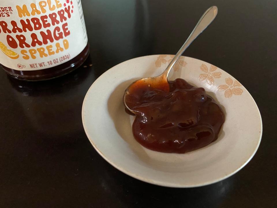 Trader Joe's cranberry-orange spread on a plate