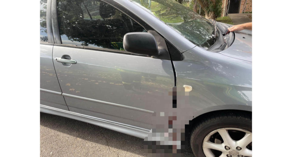 The car with blood on it in Cessnock.