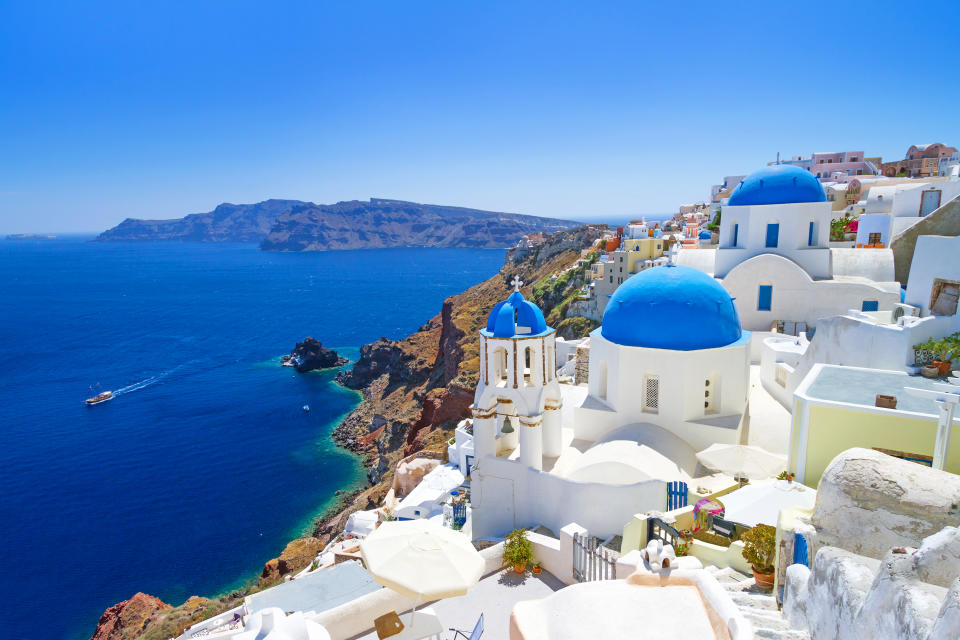 Architecture of Oia town on Santorini, one of the most popular Greek islands among tourists (Getty Images)