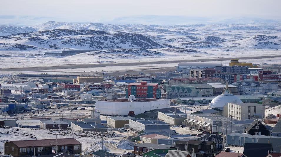 A view of Iqaluit. A 5-year project by the Taima TB foundation, announced this week, is aimed at measuring tuberculosis bacteria levels in the things flushed down the drain in the city. (Matisse Harvey/Radio-Canada - image credit)