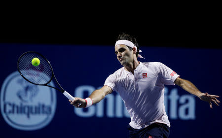 Tennis - ATP 500 - Basel Open - St. Jakobshalle, Basel, Switzerland - October 27, 2018 Switzerland's Roger Federer in action during his semi final match against Russia's Daniil Medvedev REUTERS/Moritz Hager