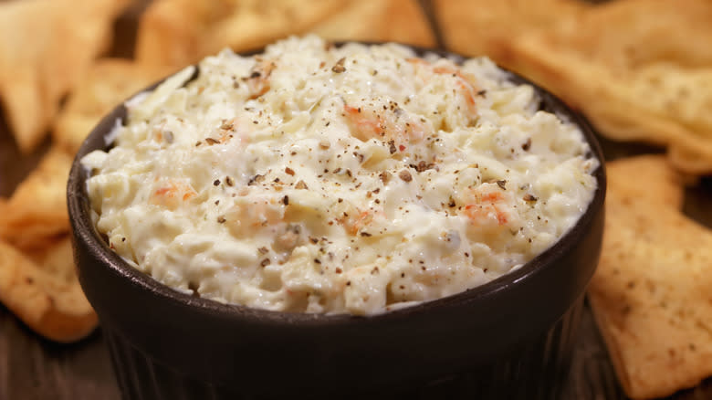 Bowl of creamy crab dip