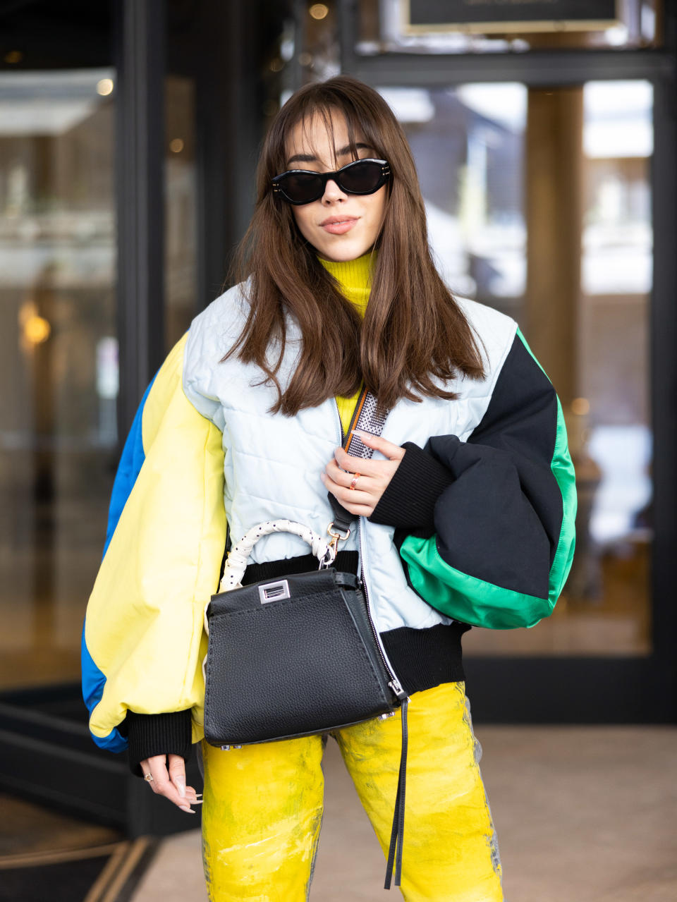 MILAN, ITALY - FEBRUARY 22: Danna Paola is seen during the Milan Fashion Week Fall/Winter 2022/2023 on February 22, 2022 in Milan, Italy. (Photo by Arnold Jerocki/Getty Images)