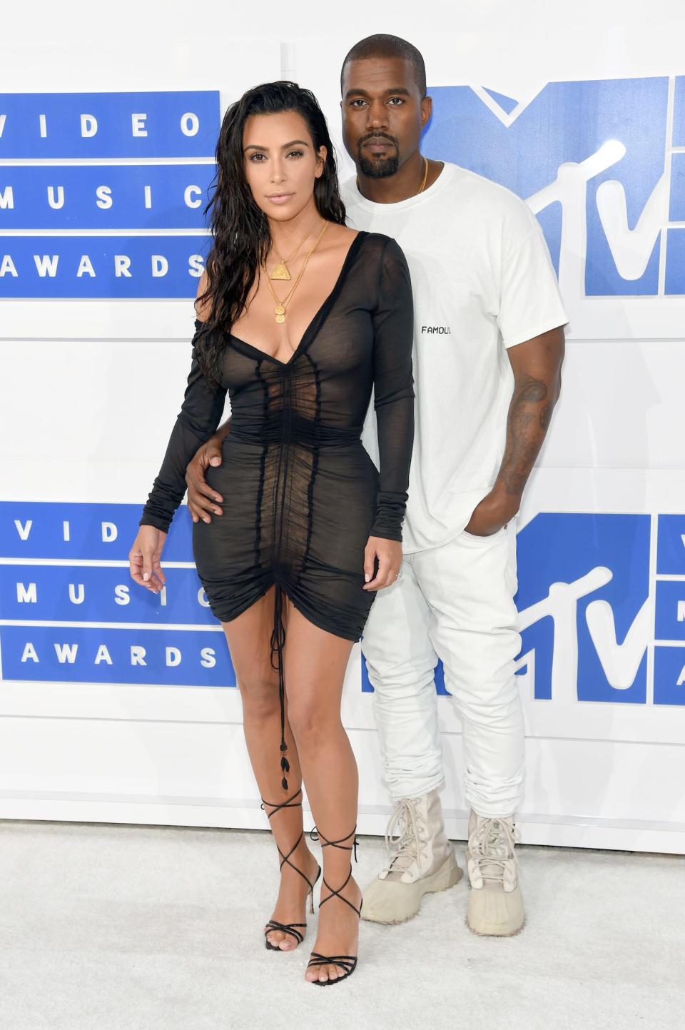 Kim Kardashian and Kanye West August 2016 MTV VMAs