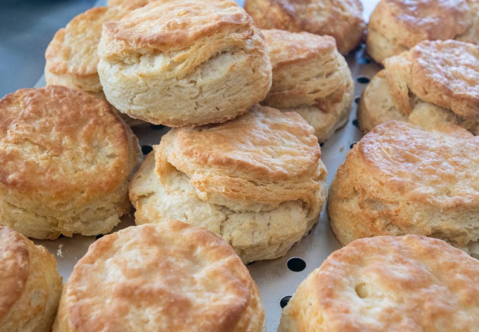 You can make fresh biscuits from scratch at home.