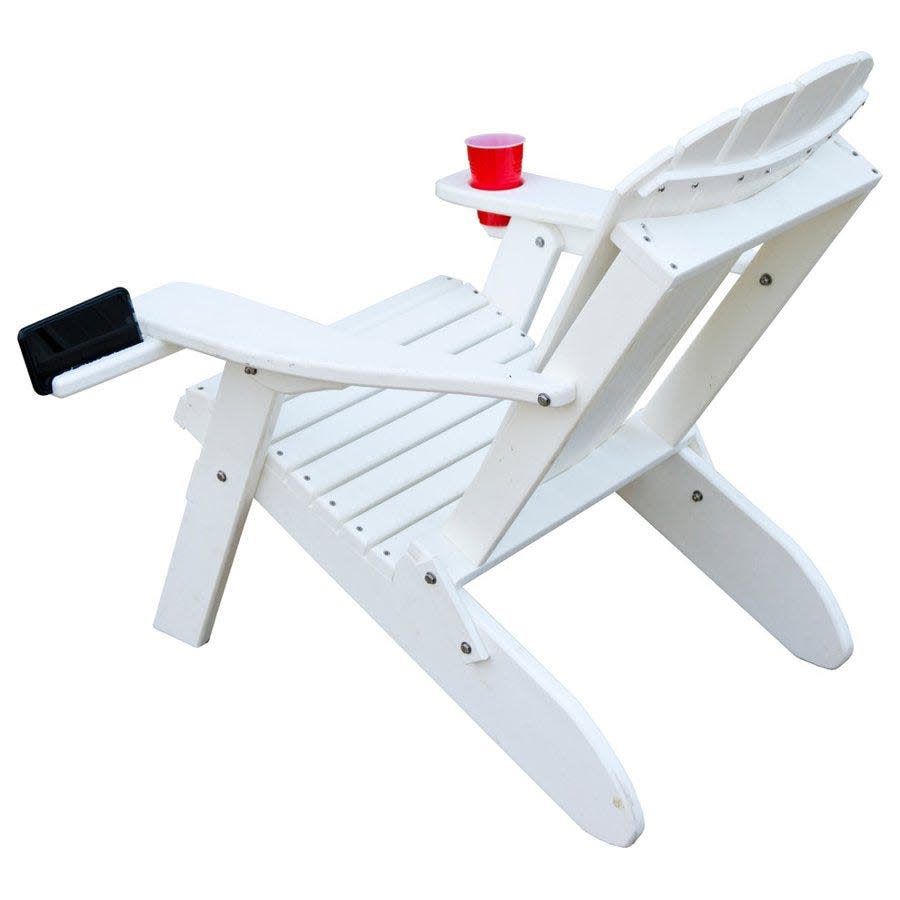 8) Folding Adirondack Chair With Rotating Device Holder
