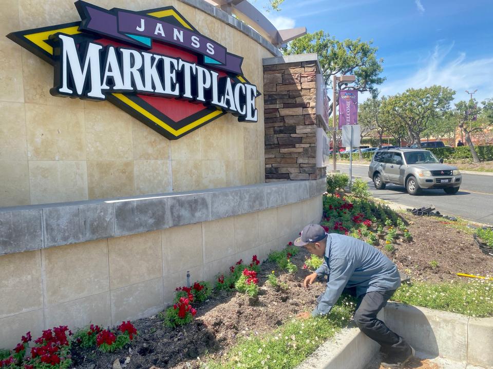 Flowers are tended at Janss Marketplace in Thousand Oaks. Two Los Angeles residents were sentenced Friday for felonies after stealing thousands of dollars worth of perfume from an ULTA Beauty shop at the mall.