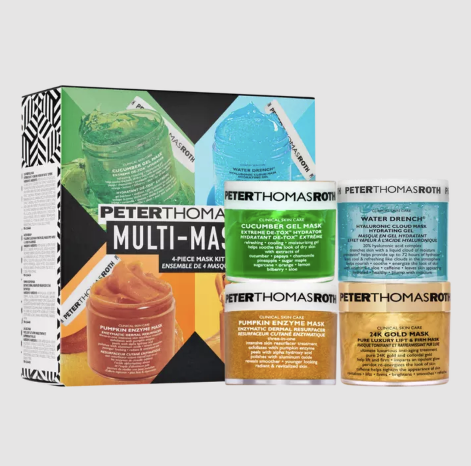 <p><a href="https://go.redirectingat.com?id=74968X1596630&url=https%3A%2F%2Fwww.peterthomasroth.com%2Fmulti-masker-4-piece-mask-kit-9908515.html&sref=https%3A%2F%2Fwww.harpersbazaar.com%2Fbeauty%2Fskin-care%2Fg38056171%2Fbest-skin-care-holiday-gift-set%2F" rel="nofollow noopener" target="_blank" data-ylk="slk:Shop Now;elm:context_link;itc:0;sec:content-canvas" class="link ">Shop Now</a></p><p>Multi-Masker 4-Piece Mask Kit</p><p>$58.00</p><span class="copyright">Peter Thomas Roth</span>