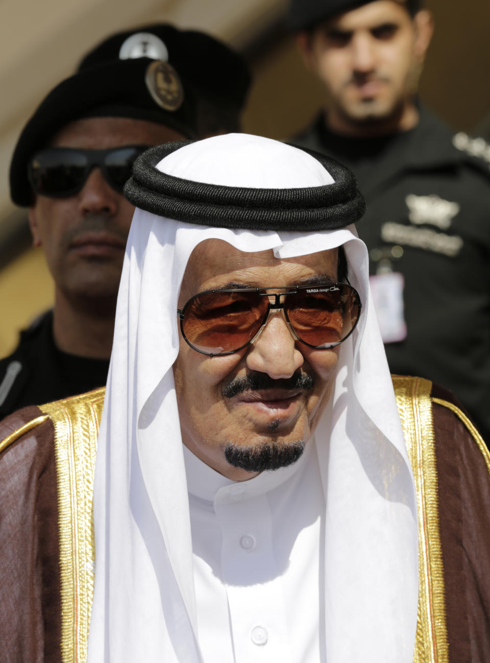 FILE -- In this Nov. 10, 2015 file photo, King Salman of Saudi Arabia waits to receive leaders during their arrival to participate in a summit of Arab and South American leaders, in Riyadh, Saudi Arabia. With an eye toward Washington, leaders of a fractured and conflict-ridden Arab world hold their annual summit Wednesday, March 29, 2017, seeking common ground as President Donald Trump weighs his approach toward the region. Jordan’s King Abdullah II plays host. Key participants include King Salman of Saudi Arabia, Egyptian President Abdel-Fattah el-Sissi and Palestinian President Mahmoud Abbas. (AP Photo/Hasan Jamali, File)