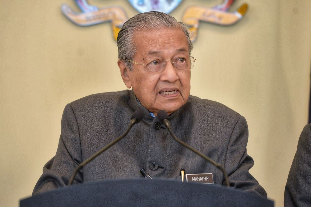 Prime Minister Tun Dr Mahathir Mohamad said Asean’s proposed joint bid to host the Fifa World Cup in 2034 will boost the region’s chances of getting it. — Picture by Shafwan Zaidon