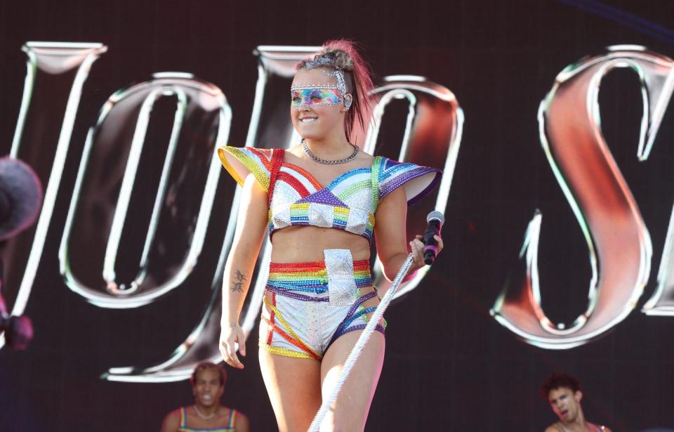 JoJo Siwa performs at the Los Angeles Gay Pride celebration