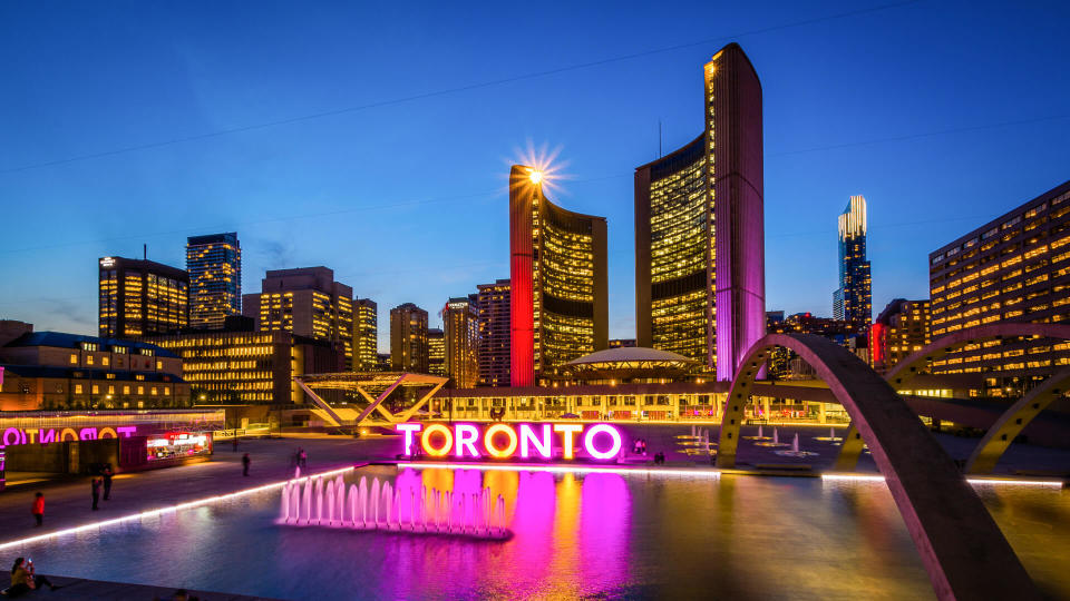 downtown Toronto sign in Canada