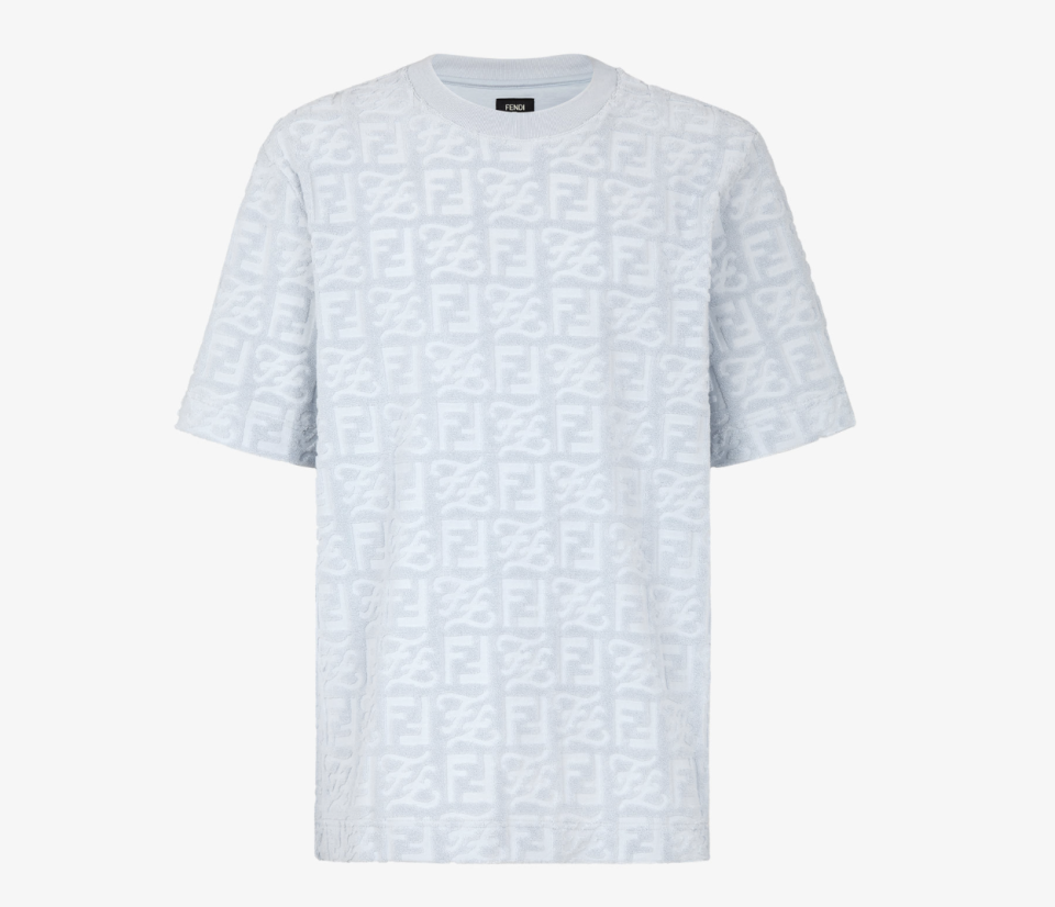 Fendi Light Blue Cotton T-shirt