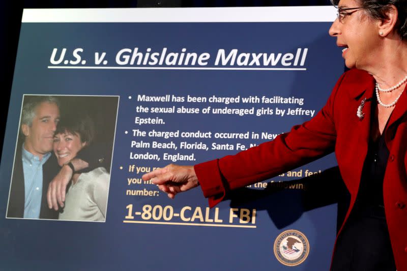 FILE PHOTO: Audrey Strauss, Acting United States Attorney for the Southern District of New York announces charges against Ghislaine Maxwel in New York