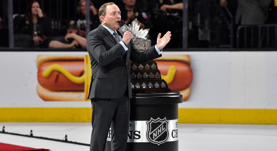 Despite Gary Bettman’s strong stance against the idea, some NHL owners still want to expand the playoff picture. (Photo by Jeff Bottari/NHLI via Getty Images)