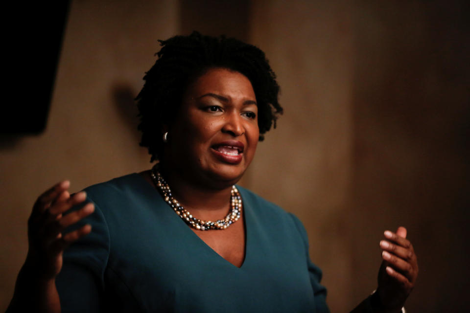 Stacey Abrams speaks at a Young Democrats of Cobb County meeting on Nov. 16, 2017. (Photo: Christopher Aluka Berry / Reuters)