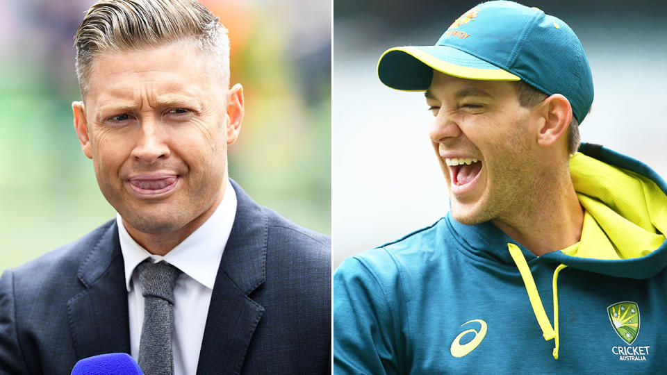 Pictured here, former and current Australia cricket captains Michael Clarke and Tim Paine.