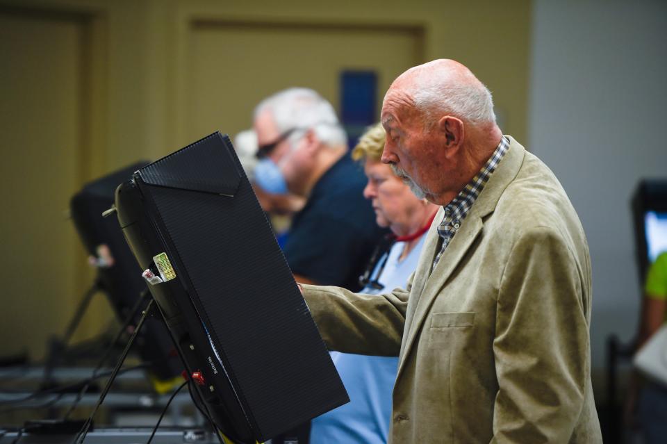 Robert Halvorsen, 92, casts his vote at First Baptist Church of Augusta in Georgia on Tuesday, May 24, 2022.