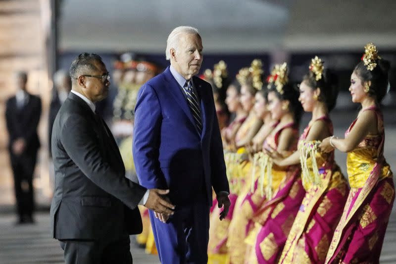 FILE PHOTO: U.S. President Joe Biden arrives in Bali for the G20