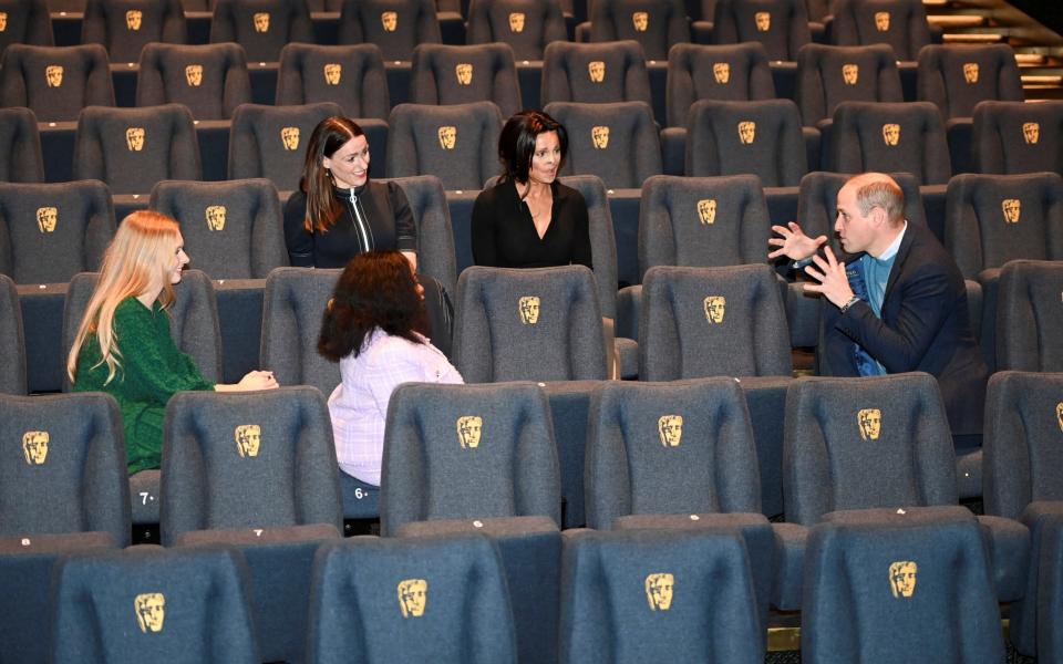 The Duke was joined by actress Suranne Jones and BBC Three presenter Annie Price, who take part in a Bafta mentoring scheme to nurture up-and-coming talent, and their two mentees Lily Blunsom-Washbrook and Roxanne McKenzie - REUTERS