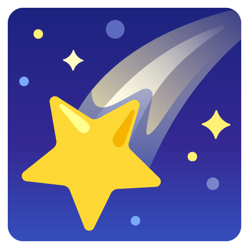 Image of shooting star emoji on Android