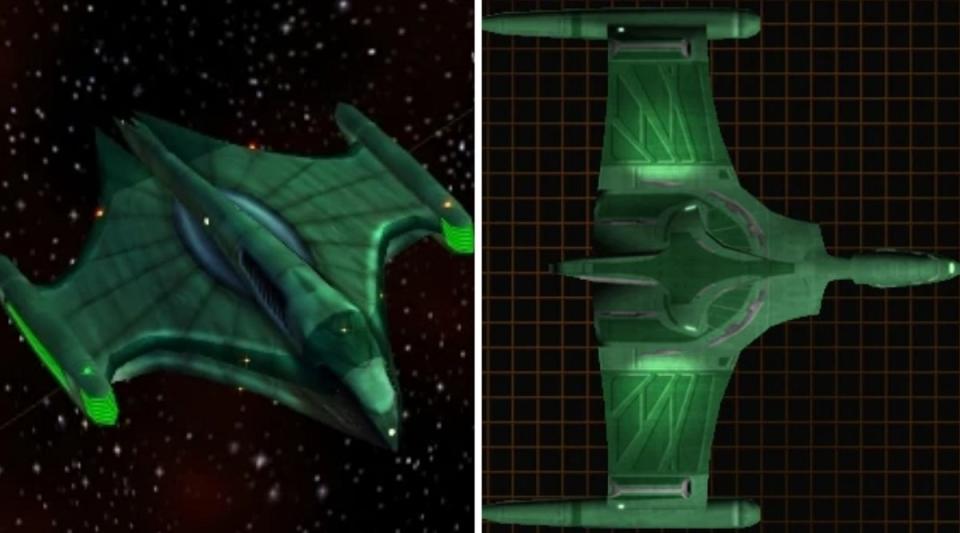 The Romulan Shrike class ship from the '90s TNG video games. 