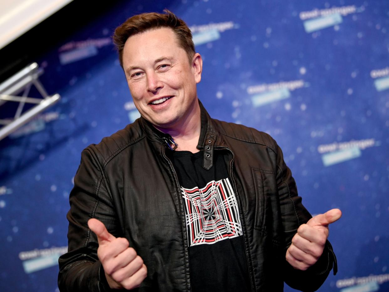 Elon Musk arrives for the Axel Springer Awards ceremony in Berlin on 1 December 2020 (BRITTA PEDERSEN/POOL/AFP via Getty Images)