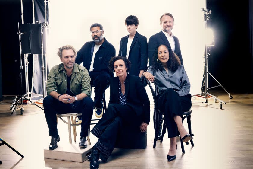 LOS ANGELES, CA - OCTOBER 29: (L-R) Florian Zeller, Jordan Peele, Maria Schrader, Charlotte Wells, Gina Prince-Bythewood and Ryan Johnson photographed at the 2022 Oscar Roundtables in the Los Angeles Times studio on October 29, 2022 in Los Angeles, California. (Christina House / Los Angeles Times)