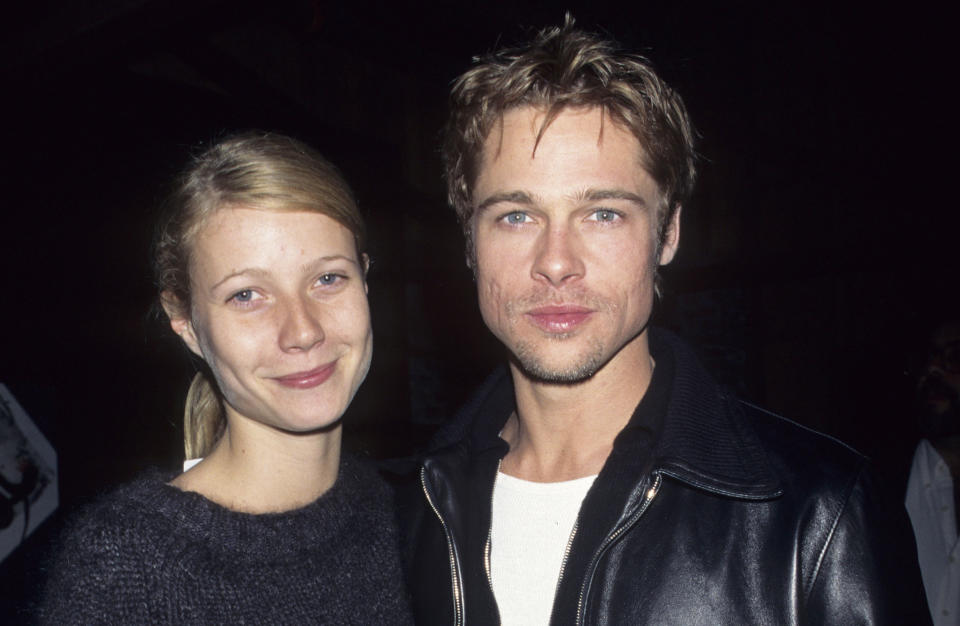 Gwyneth Paltrow and Brad Pitt at the David Bowie after-show party on Oct. 29, 1995.  (Kevin.Mazur / WireImage)