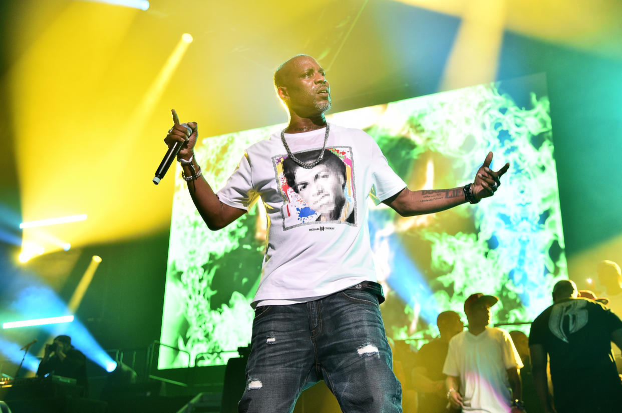 DMX onstage at Barclays Center in Brooklyn.