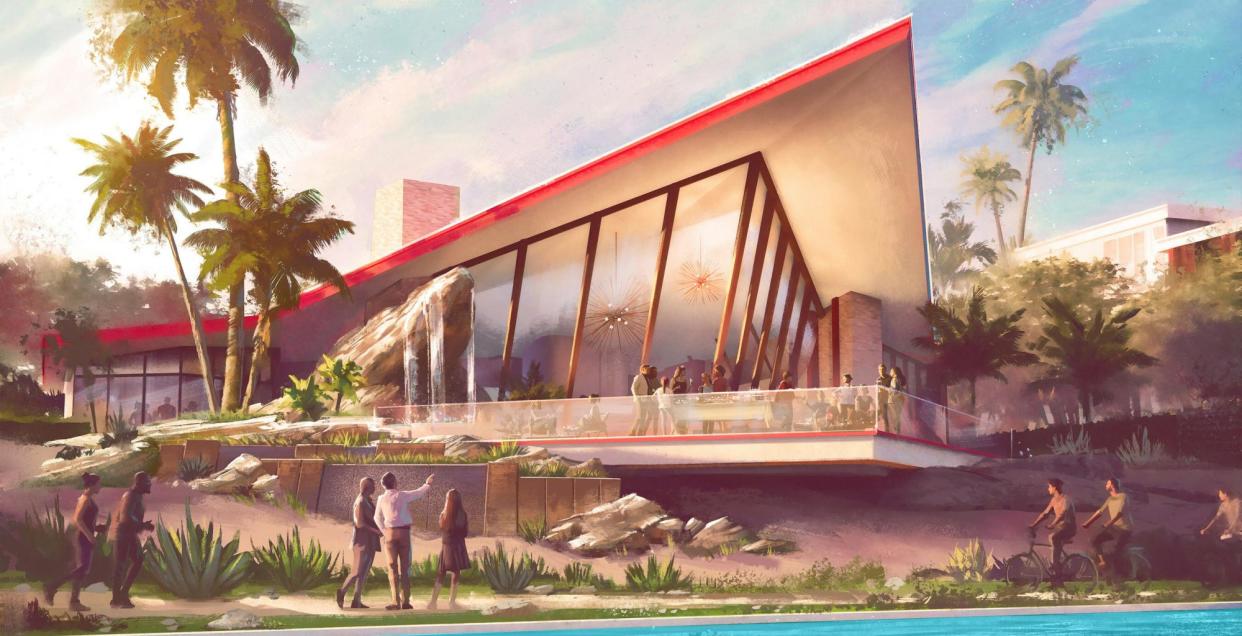 <span>Where’s my superhero suit? … an artist’s rendering of the Cotino clubhouse, inspired by Incredibles 2.</span><span>Photograph: Storyliving by Disney</span>