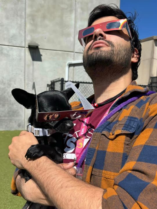 Dogs and staff at the Kansas Humane Society in Wichita during the eclipse (Courtesy: Kansas Humane Society)