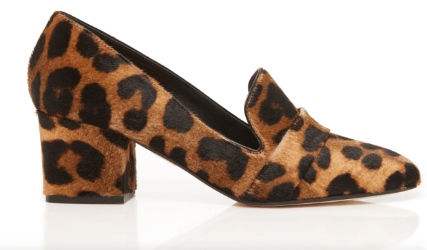 Tamara Mellon 'Fellini' in Leopard Haircalf, $595, <a href="https://rstyle.me/+7T9rPHMm3ENn_MYIsJxUhg" rel="nofollow noopener" target="_blank" data-ylk="slk:available here;elm:context_link;itc:0;sec:content-canvas" class="link ">available here</a>.