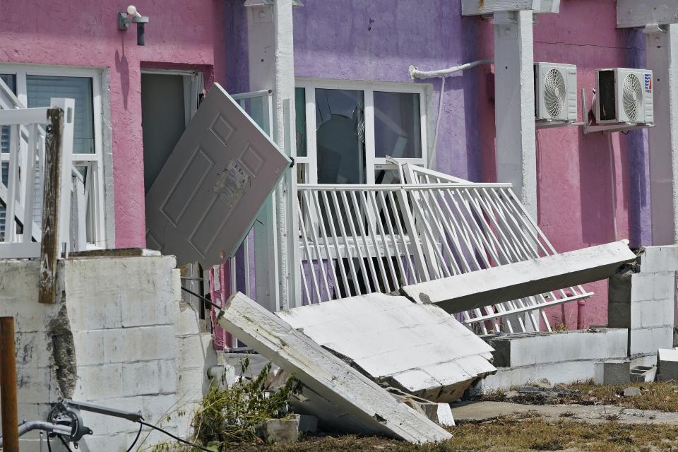 An inn bears damage from Hurricane Idalia, Thursday, Aug. 31, 2023, in Cedar Key, Fla. Idalia made landfall early Wednesday morning along Florida's panhandle. (AP Photo/Chris O'Meara)