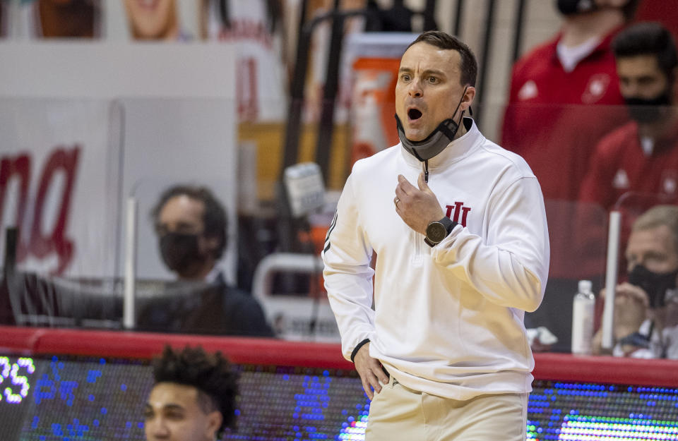 Indiana head coach Archie Miller reacts to the action on the court.