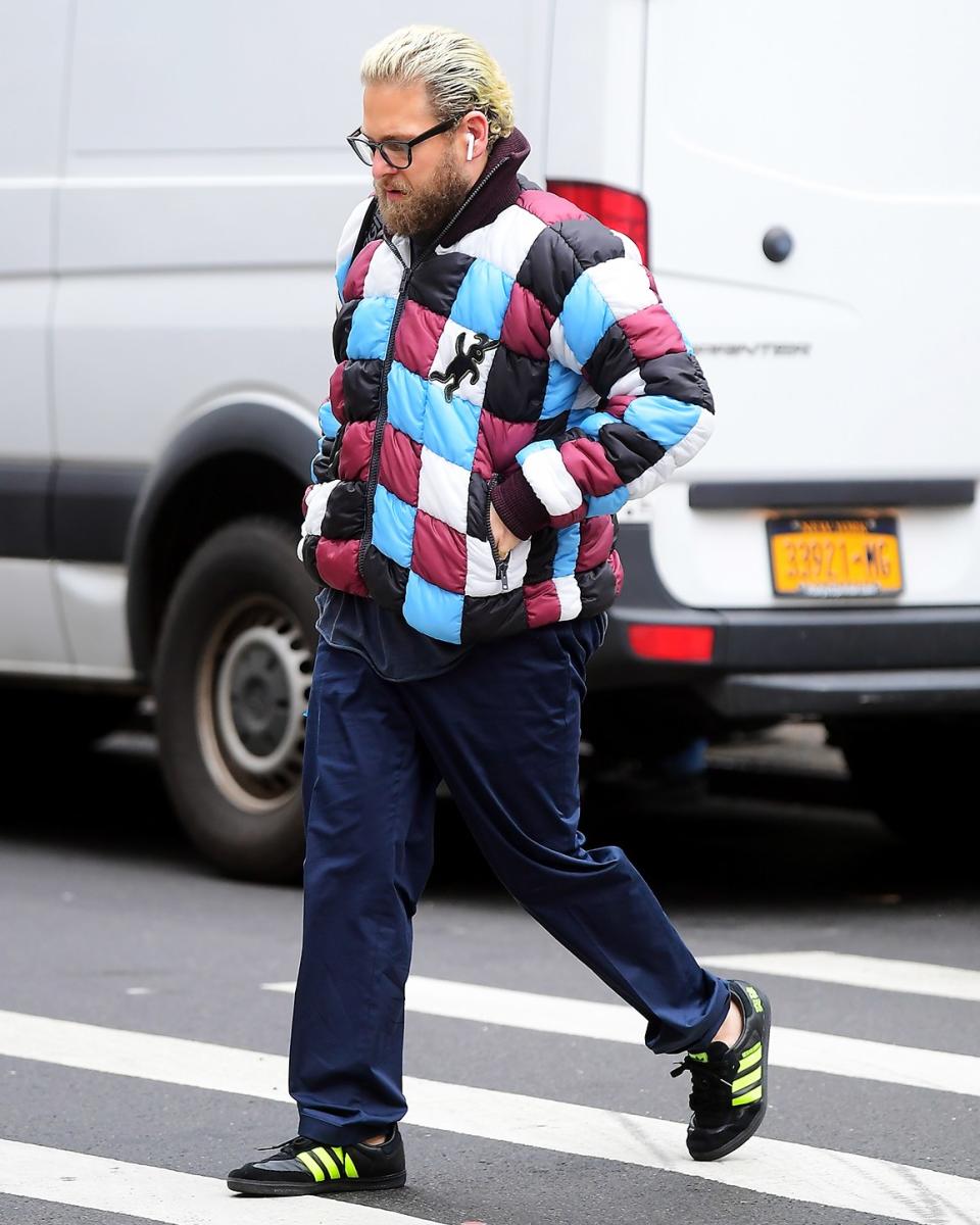 The ingredients in Jonah's #BigFitoftheDay: dye job, AirPods, new Adidas, and an incredible jacket.